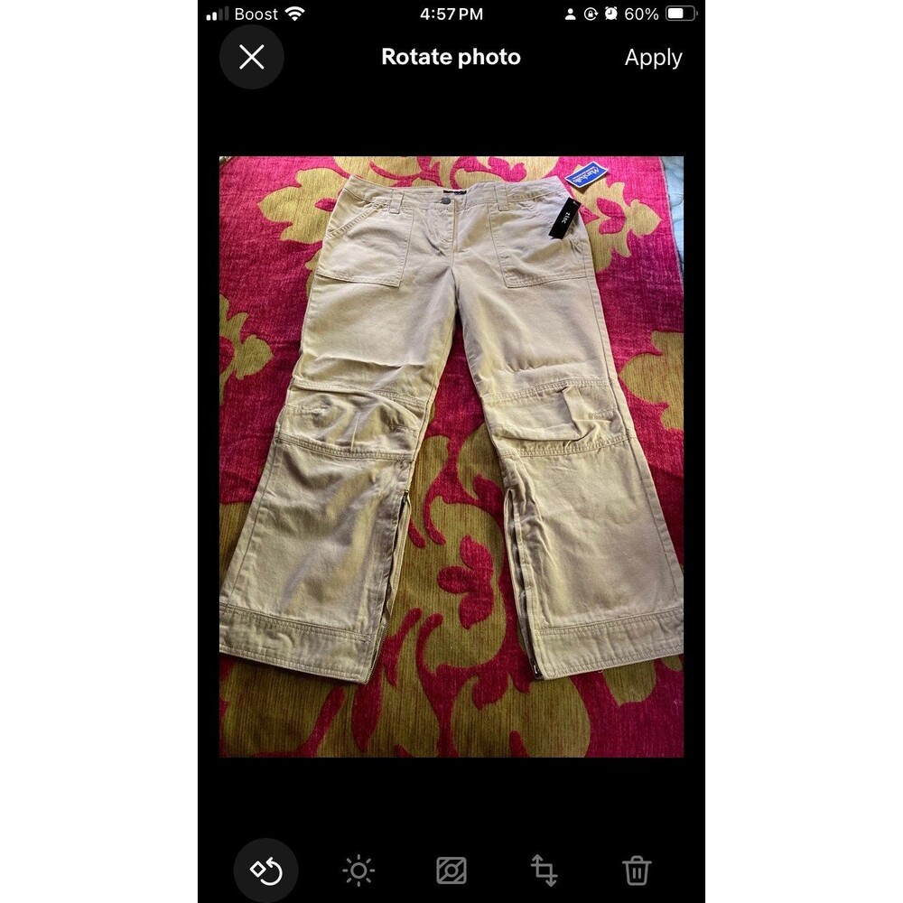 Extra Wide Leg Chino NWT Womens Khaki Pants 34x27 Short Zinc size 13 Tan Plus